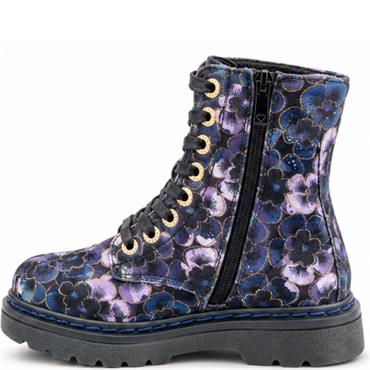 HEAVENLY FEET WOMENS ZIP LACE ANKLE BOOT - MIDNIGHT VELOUR